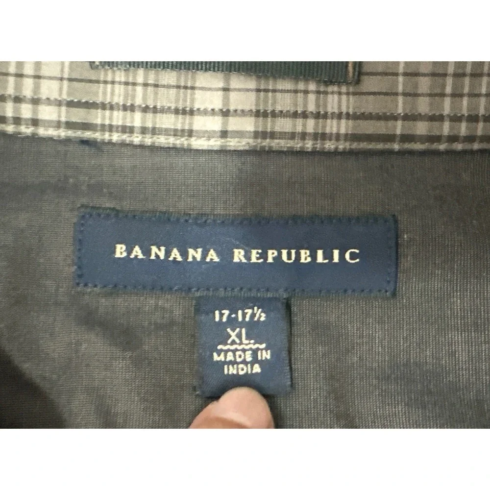 Banana Republic Mens Plaid Button Down Shirt Long Sleeve XL